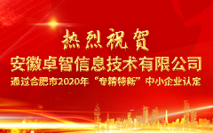 熱烈祝（zhù）賀安徽（huī）国产99视频精品一区信息技術有限公司 通過合肥市2020年“專精特新”中小企（qǐ）業認定